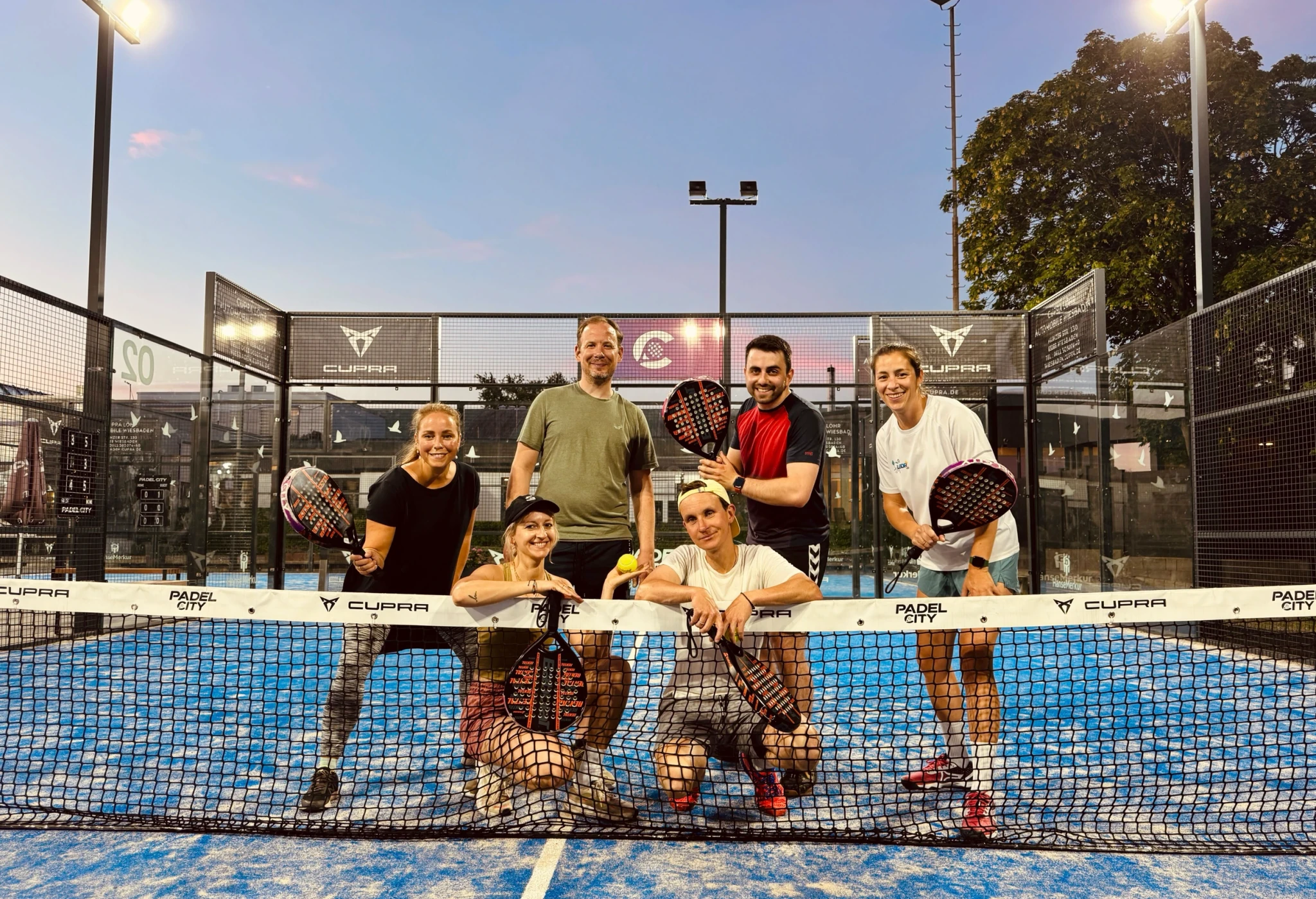 The Lab team after a padel match