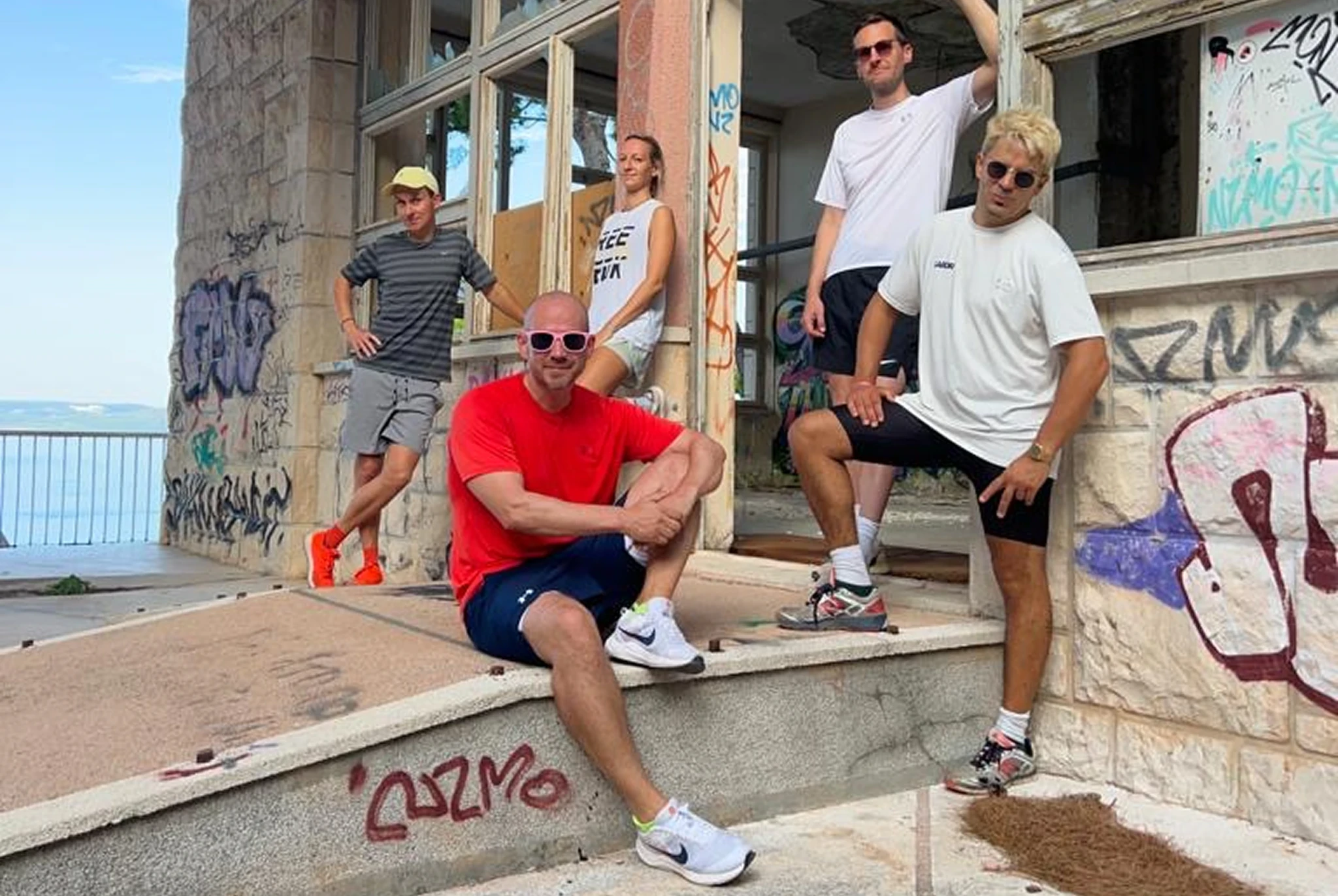 Lab team members on a team outing