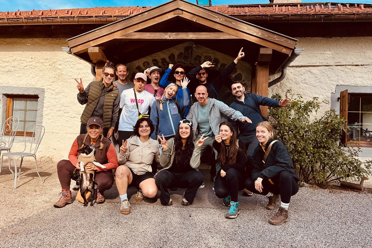 The Labor team in front of the house in the Vosges